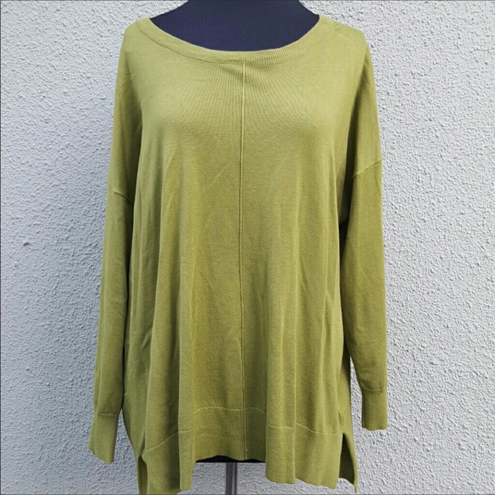 Avocado Split Hem Sweater